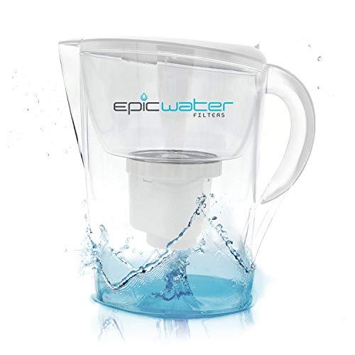 Epic Pure Water Filter Pitcher | White | 3.5L | 150 Gallon Filter | 100% BPA-Free | Removes Fluoride, Lead, Chromium 6, PFOS PFOA, Heavy Metals, Pesticides, Chemicals, Industrial Pollutants & More