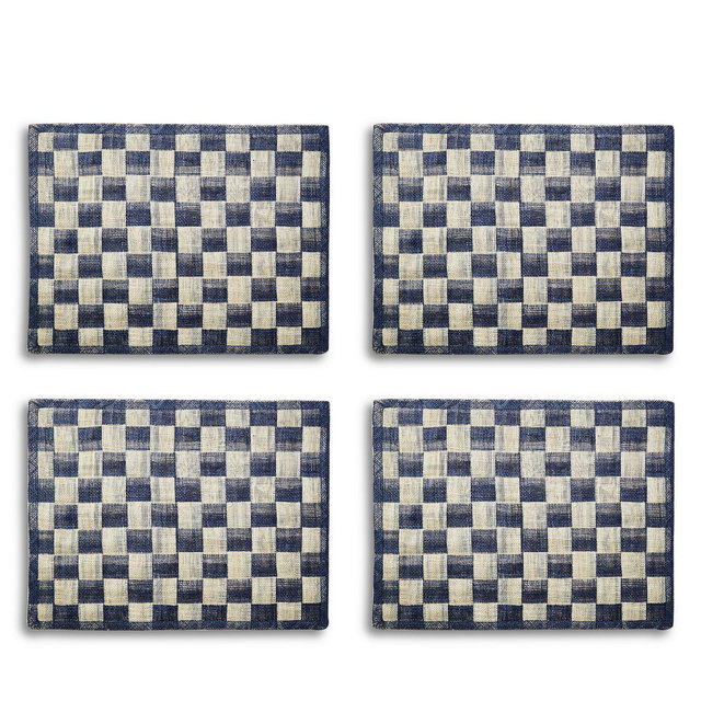 Mackenzie-Childs Navy Sinamay Placemats, Set of 4