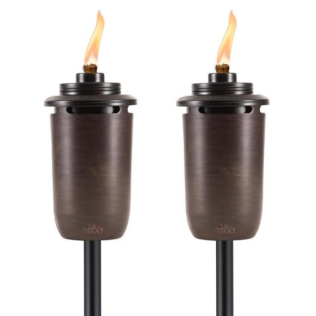 TIKI Brand 2-Pack Honey Copper, Tiki Patio, Backyard, and Lawn, Easy Installation, Outdoor Décor Torch, Bronze, 1123122