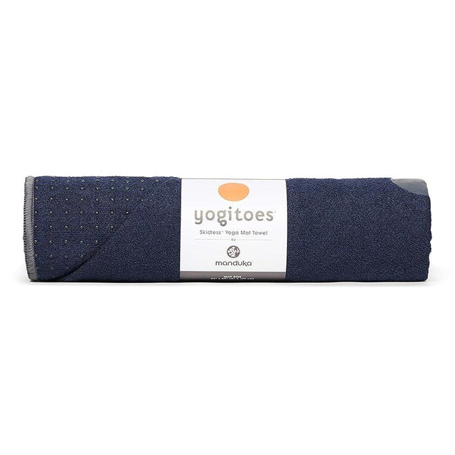 Manduka Yogitoes Yoga Towel – Rubber Grip Dots Non-Slip Bottom, Quick Dry Fitness Towel for Hot Yoga, Pilates, Exercise