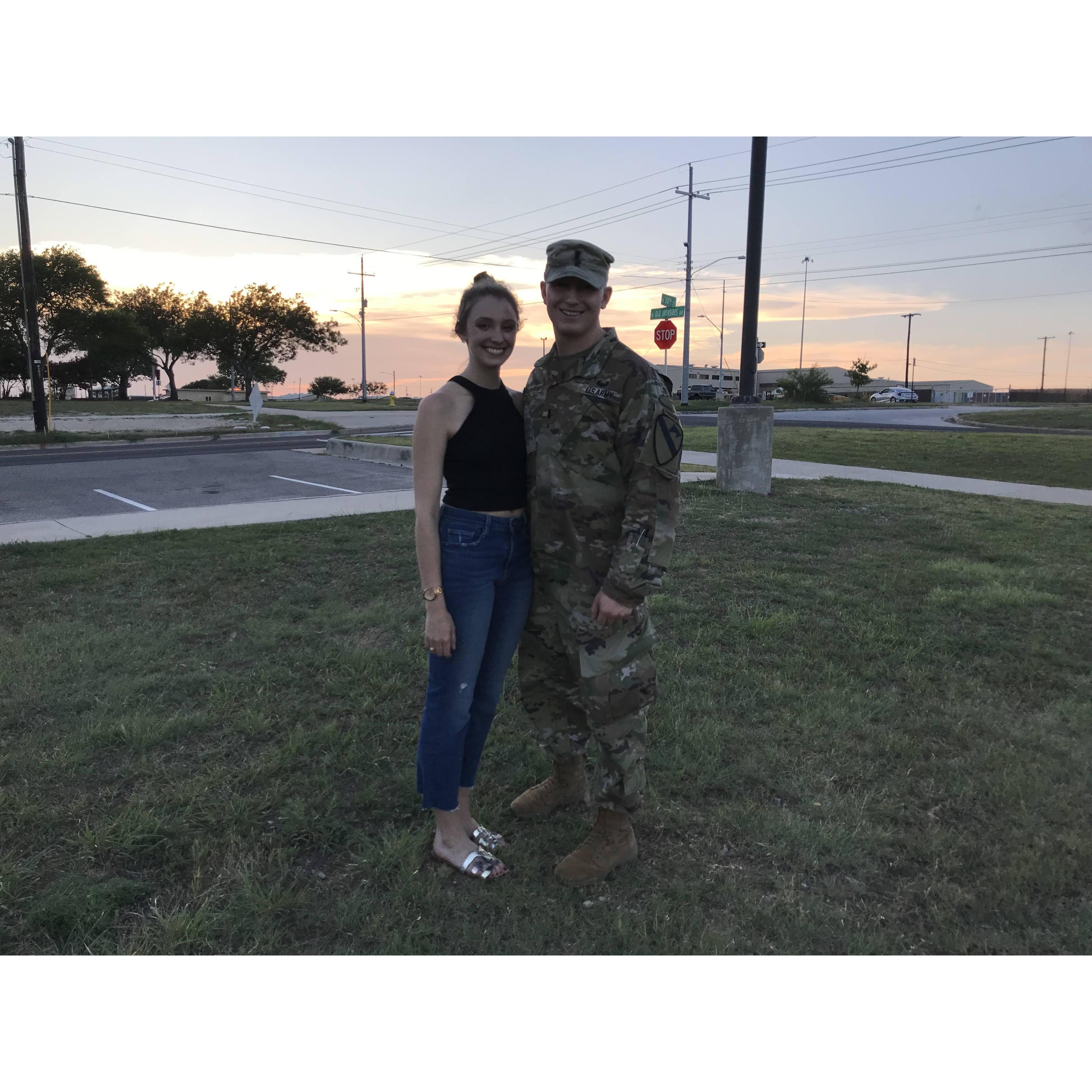 This was taken when Bryce took off for his deployment to South Korea, which was less than three months after our first date.