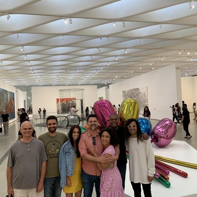 Jeff Koons' flowers for Vahid's birthday at The Broad Museum in LA