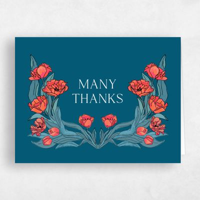 Teal Blue Wedding Thank You - Willmore Landscape