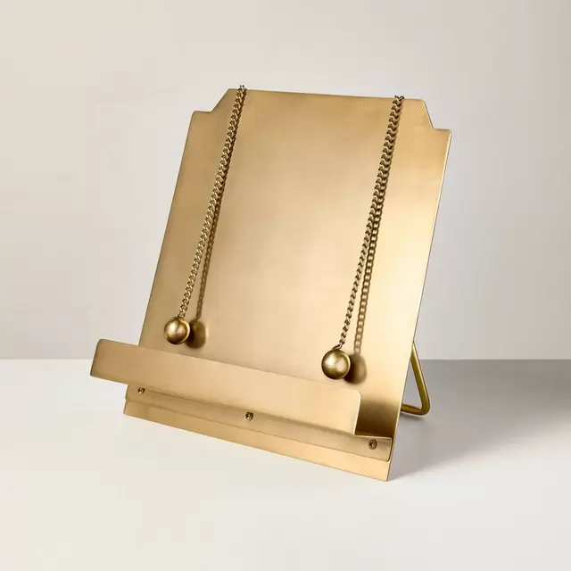 Brass Cookbook Holder with Weighted Chains - Hearth & Hand™ with Magnolia