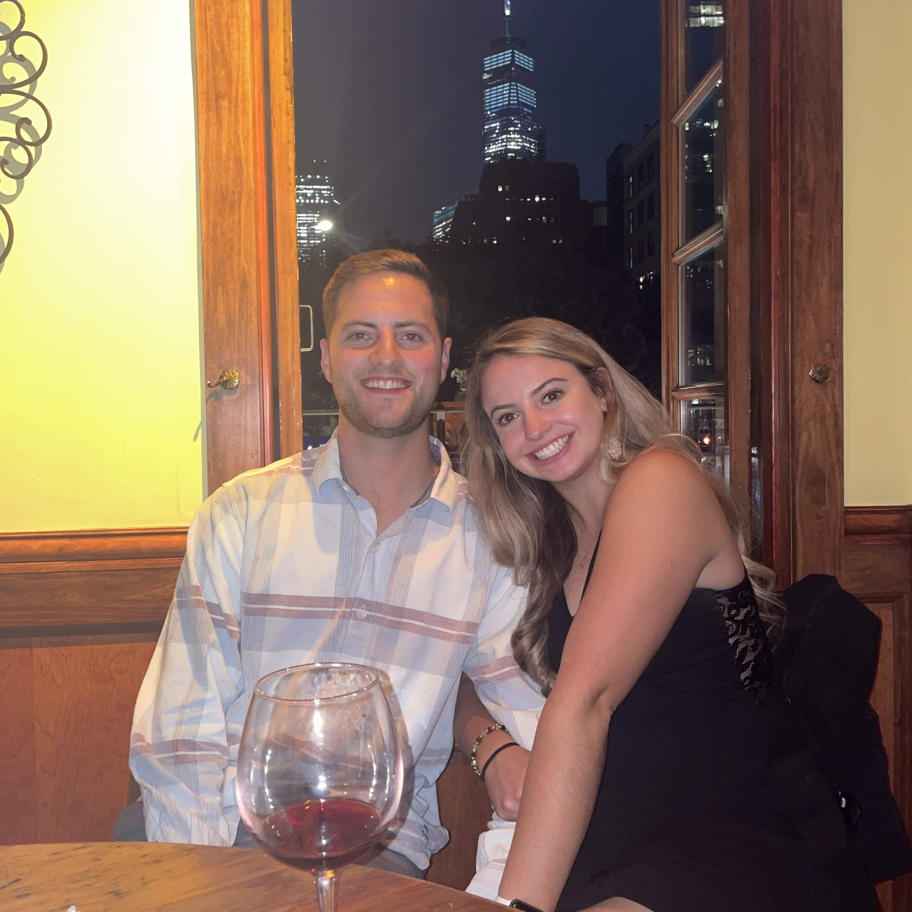 First dinner as fiancés!