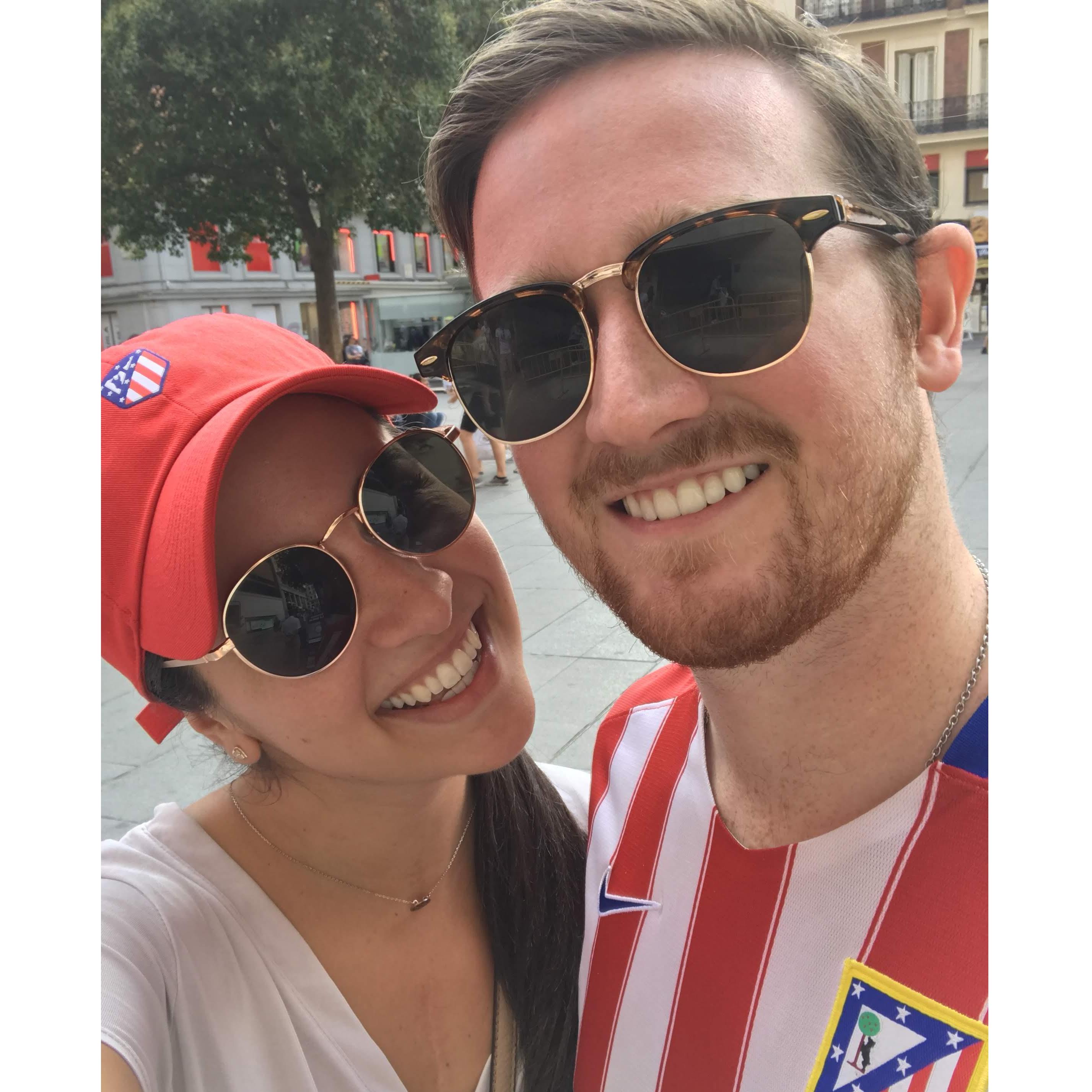 We couldn't be away from Madrid for too long! Went back to visit a year later and cheered on Atletico de Madrid! (August 2018)