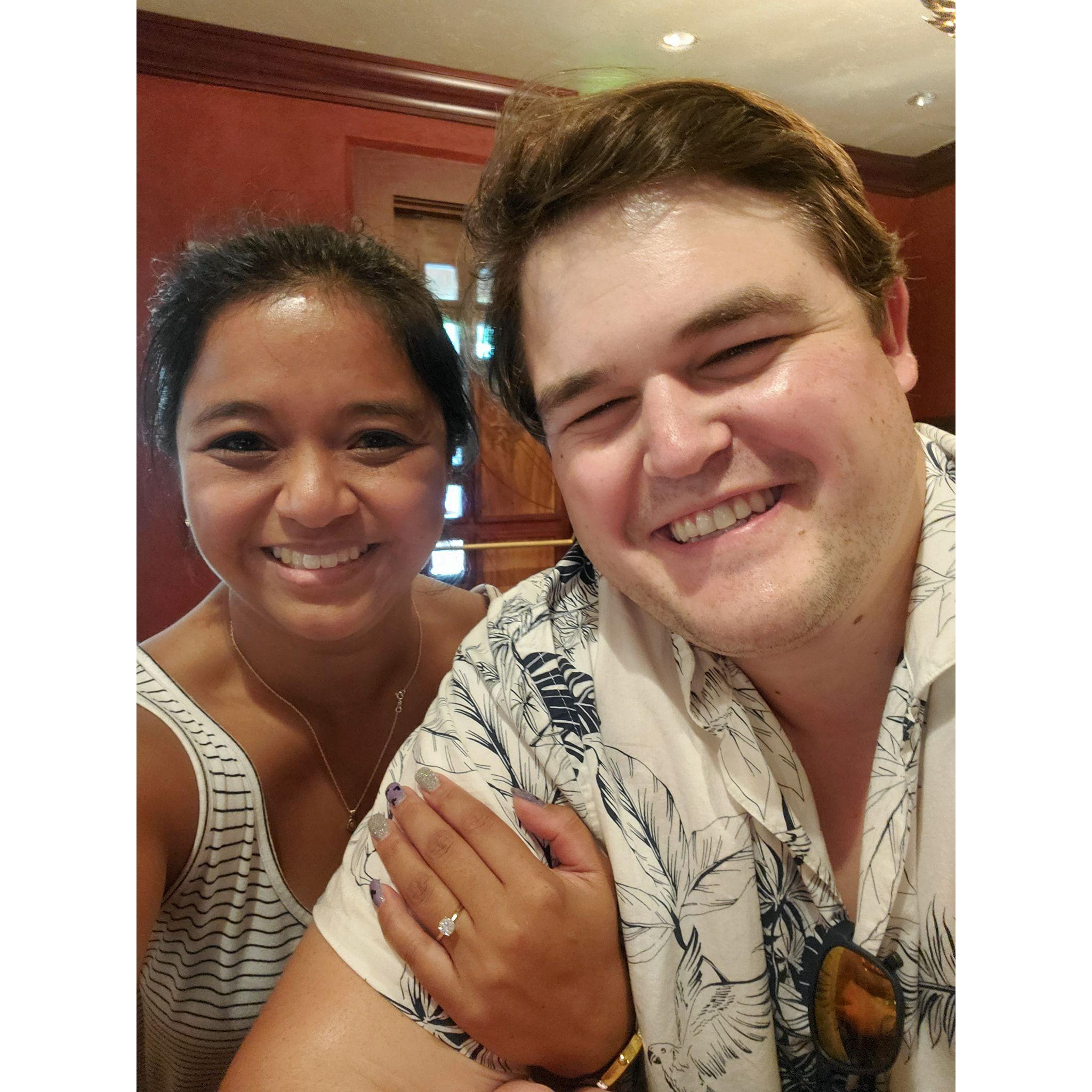 This is actually the first photo we took together after getting engaged! (Nomad Lounge, Disney's Animal Kingdom, 2023)