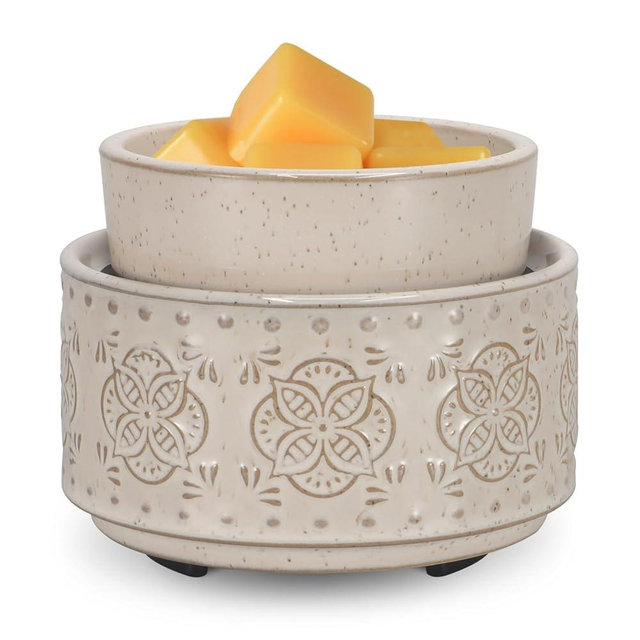 mocosa Ceramic Wax Warmer Wax Melt Warmer for Scented Wax 3-1 Electric Candle Warmer Home Fragrance Wax Burner as Gifts for Mom Grandma Women(Beige-Granular)