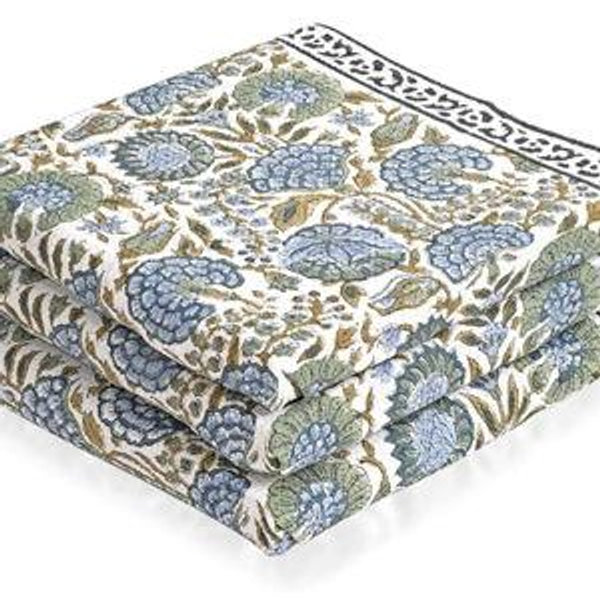 Ridhi Asparagus Green Hand Block Print Waffle Kitchen Towel Set of 3-16 x28 Ultra Absorbent Quick Dry 100% Cotton Waffle Dish Towels Lightweight Reusable Sustainable Tea Towels for Cleaning and Drying