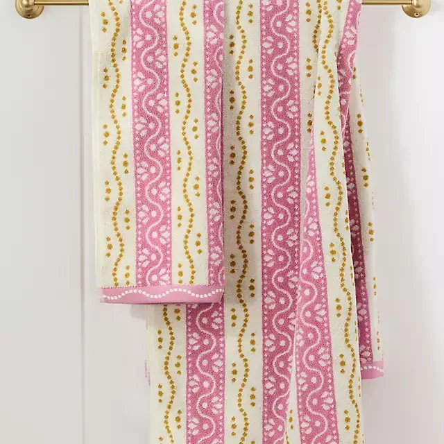 Ivy Cotton Woven Stripe Towel Collection