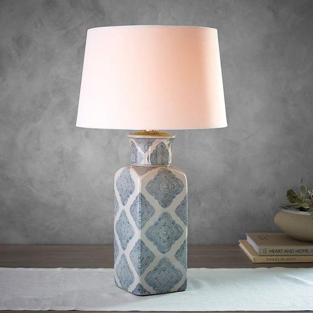 Jamie Young Langley 24.5" Ceramic Urn Lamp, Navy