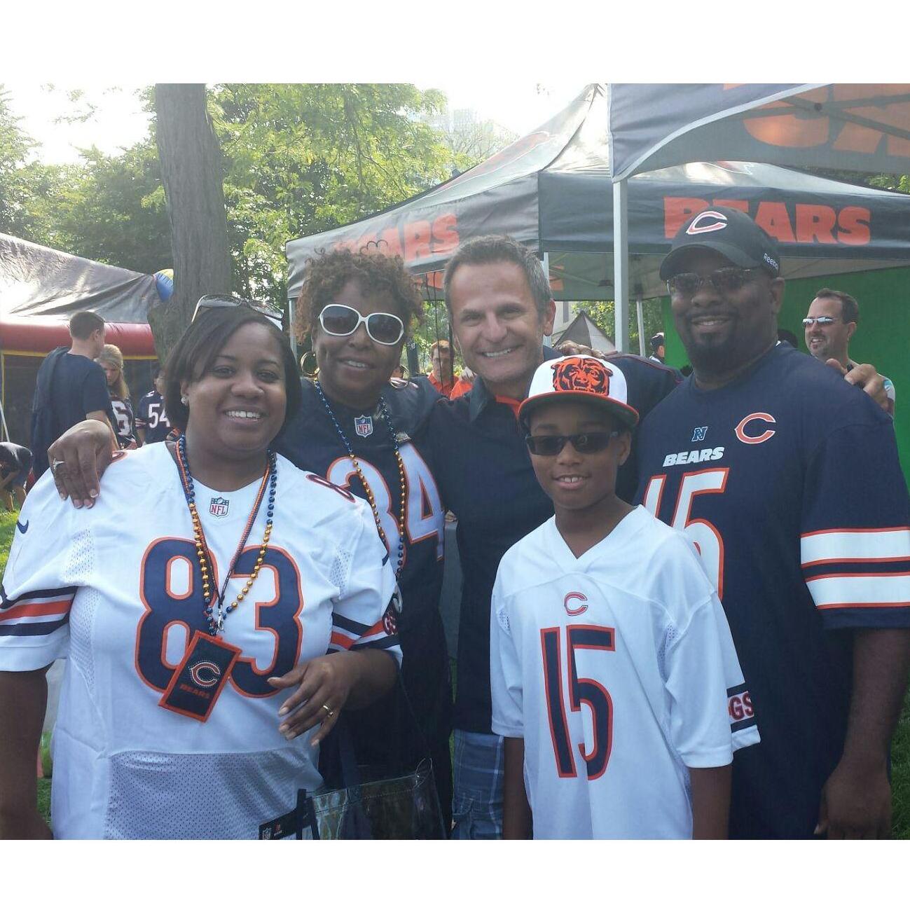 hanging with Lou, at Bears fest