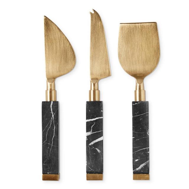 Black Marble Cheese Knives, Set of 3