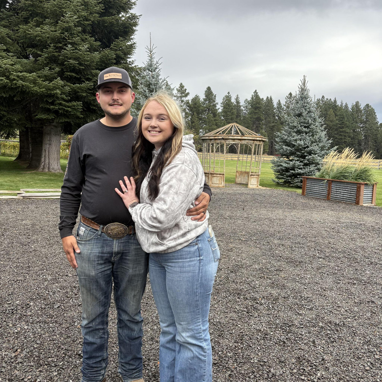 Picture of us touring a wedding venue!