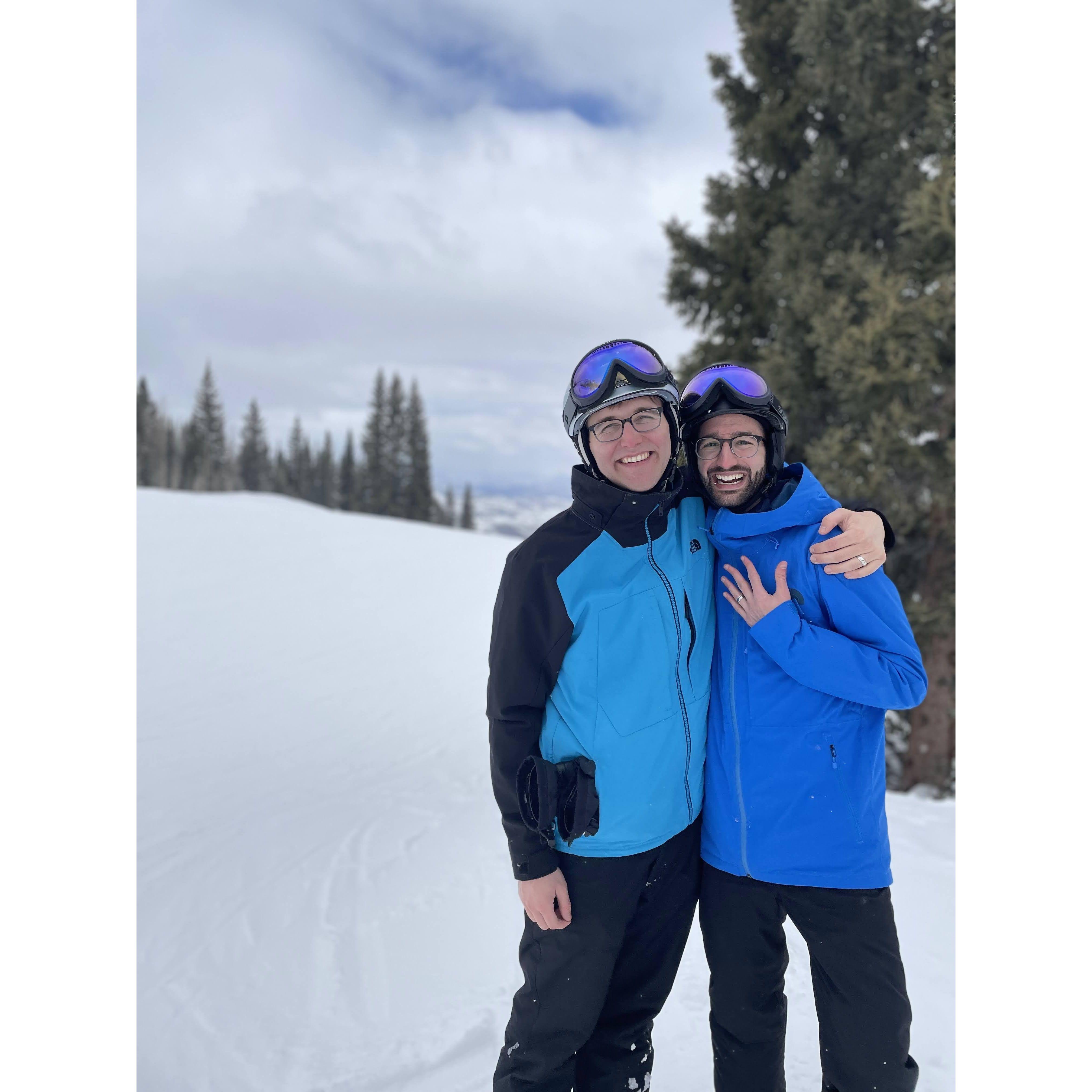 Engaged! Snowmass, Colorado, 2022, on Colin's 30th birthday