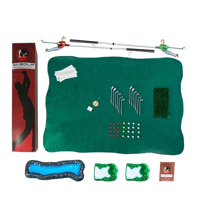 Mini Indoor Golf Game Competition Pack, Practice Includes Golf Accessories, Indoor Putting Green and Clubs, Indoor Mini Golf Set with 35" Shotmaker Golfer, at Home Mini Golf Course
