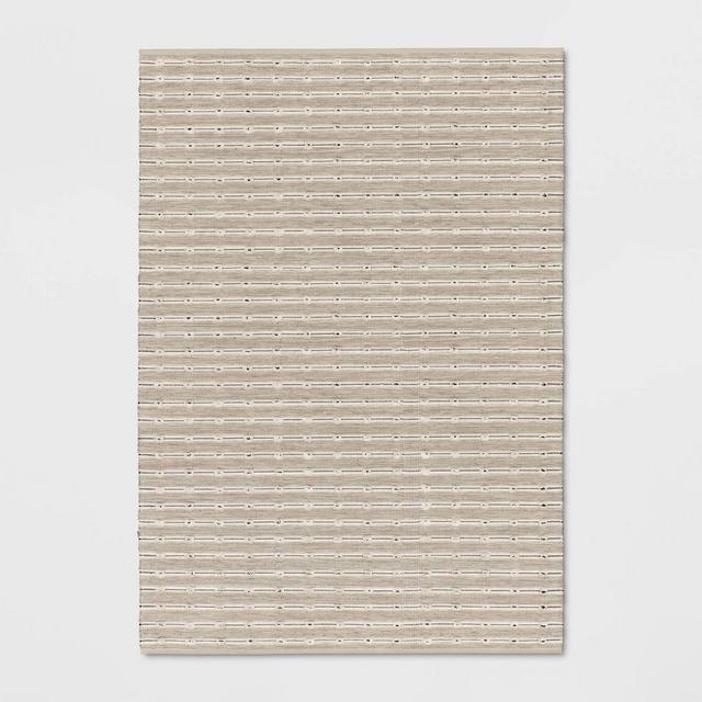 7'x10' Woven Striped Flatweave Rug Black/Cream - Threshold™