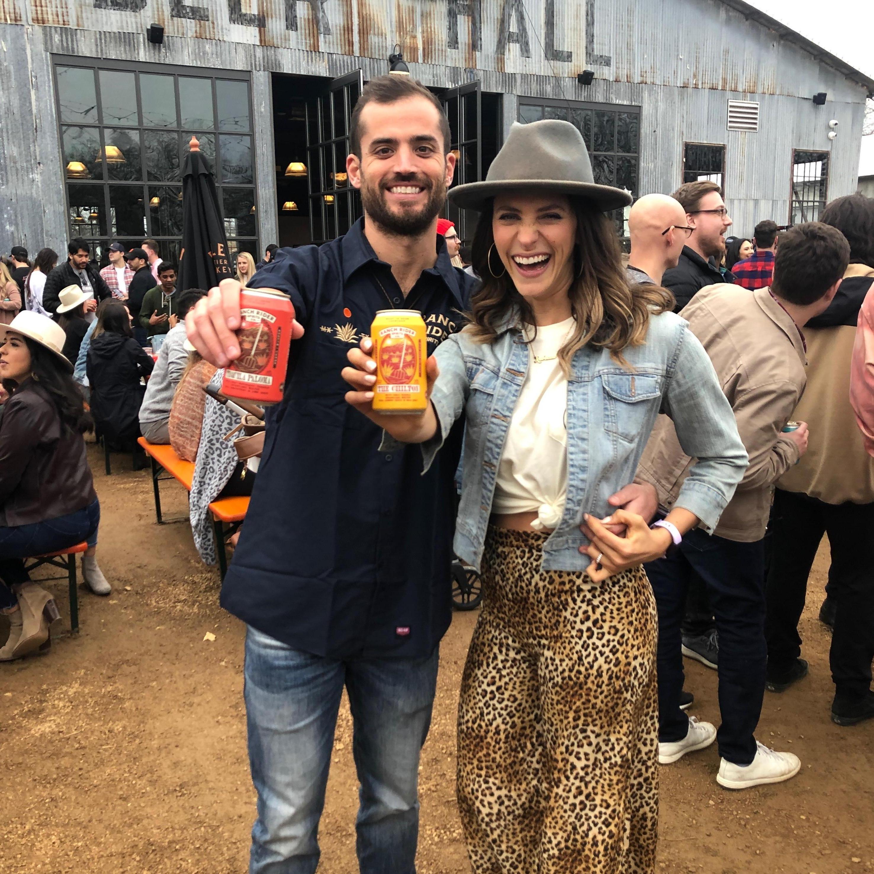 The bobs in 2020 at the launch party for Quentin's company Ranch Rider Spirits