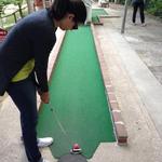 Red putter mini golf