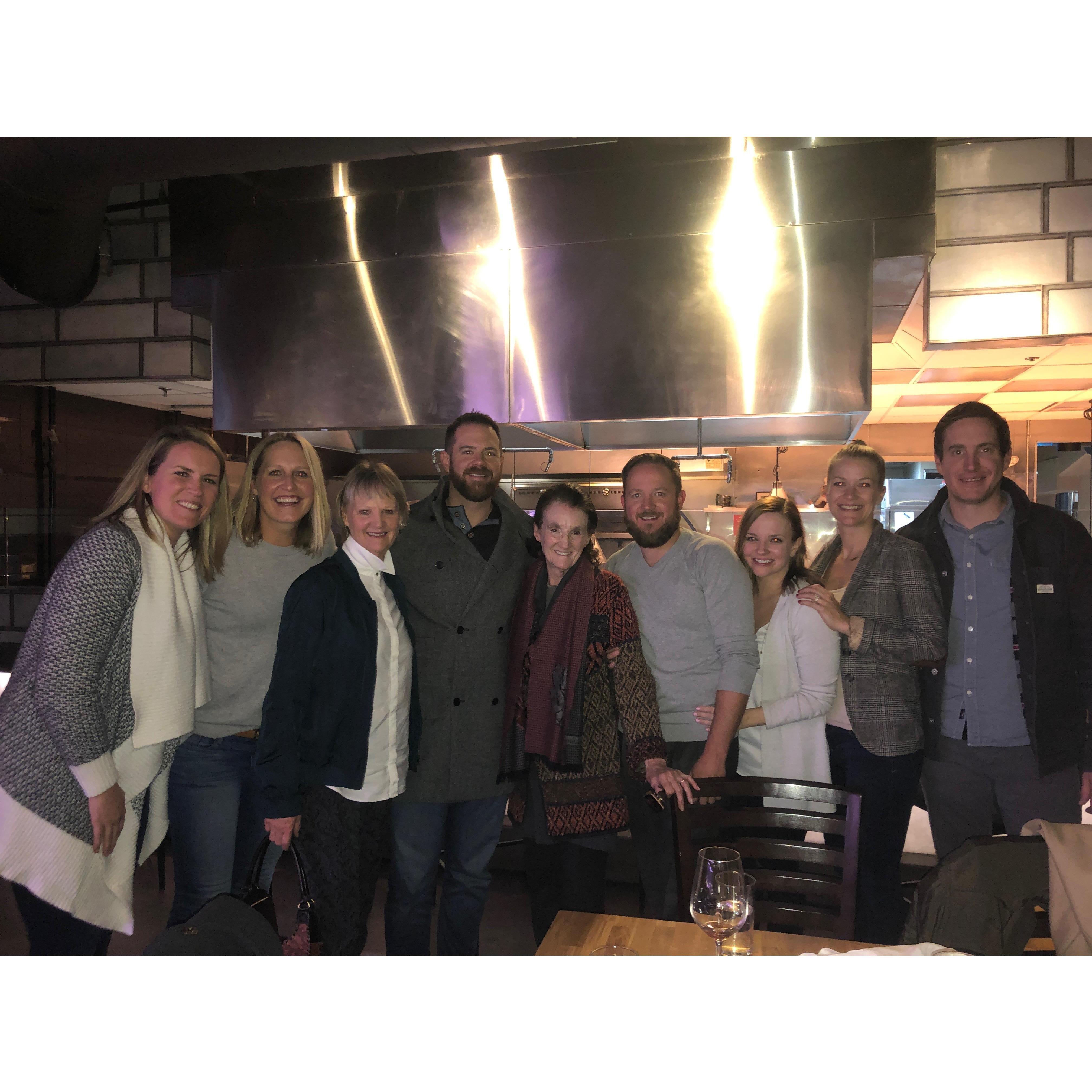 Travis's birthday dinner. December 2018