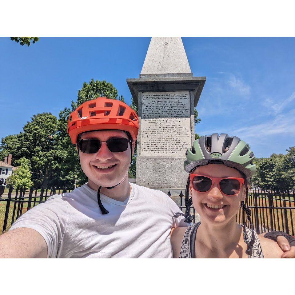 Don't worry, James is making sure Abigail bikes more. Like this ride to the battlefield in Lexington (MA)