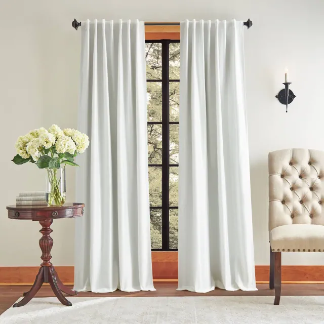 95"x37" Martha Stewart 2pk Spellbound 84" Lined Blackout Curtain Panel White