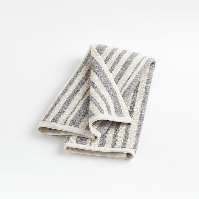 Crate & Barrel - Elmont Slate Stripe Hand Towel