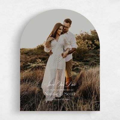 White Arch Wedding Save the Date - Horto Photo