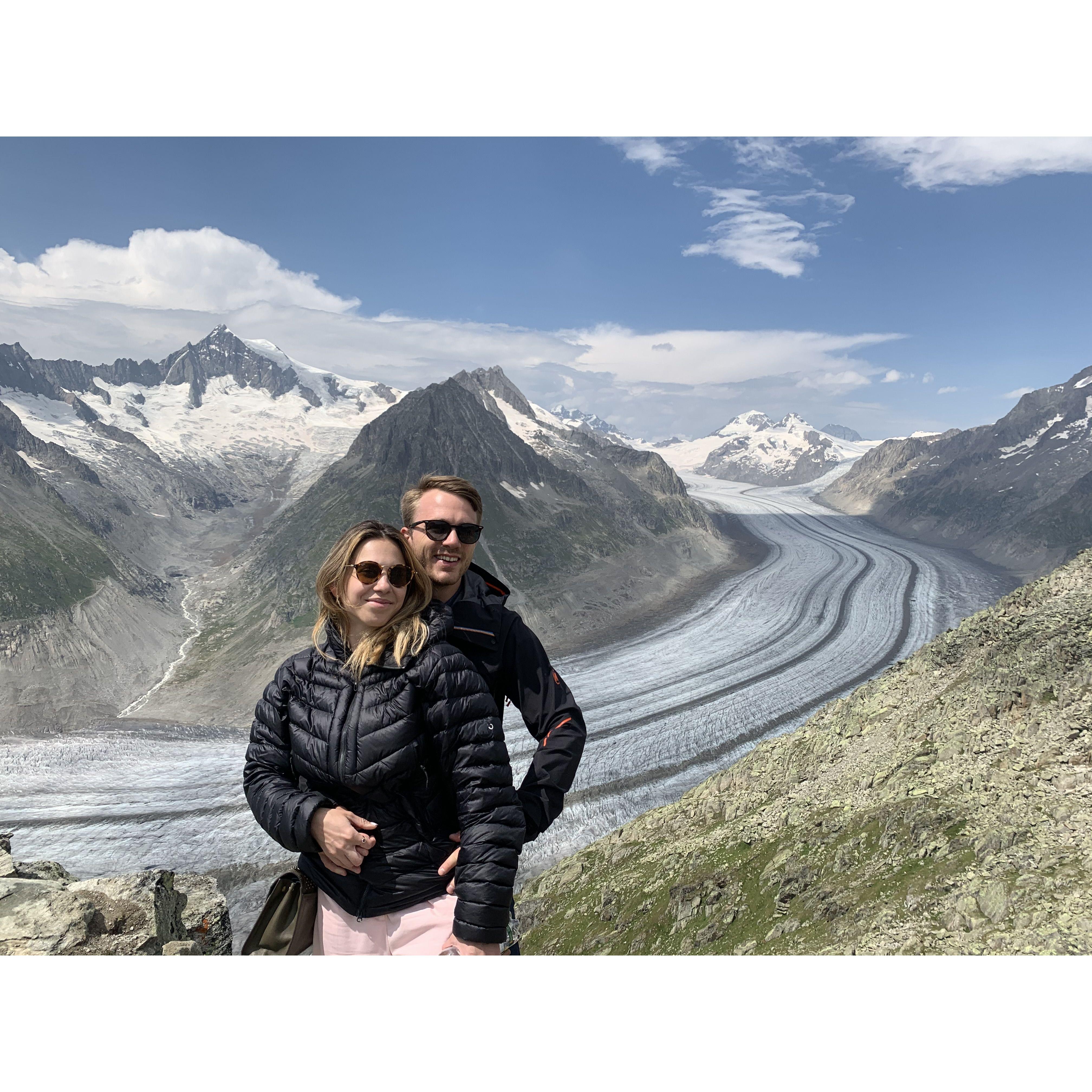 Mom and dad on a trip to the glacier, colour, August 2020