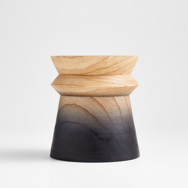 Cara Black Ombre Small Wood Vase