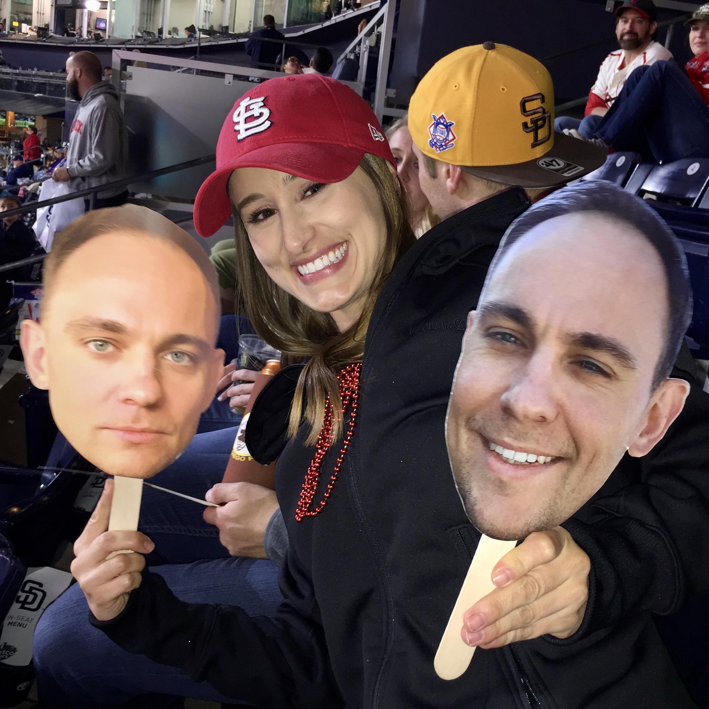 While Matt was deployed, Courtney made sure he was still able to make it to the Padres vs Cardinals game to support his favorite team.