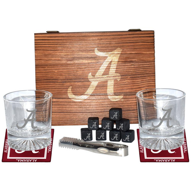 The Memory Company | Licensed NCAA Giftable Team Glass Set with Cubes and Coasters