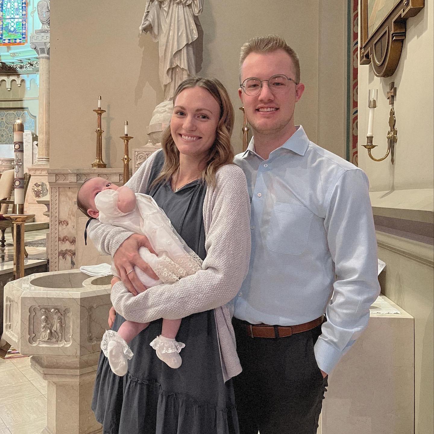 With our God daughter, Faustina, on her baptism day.