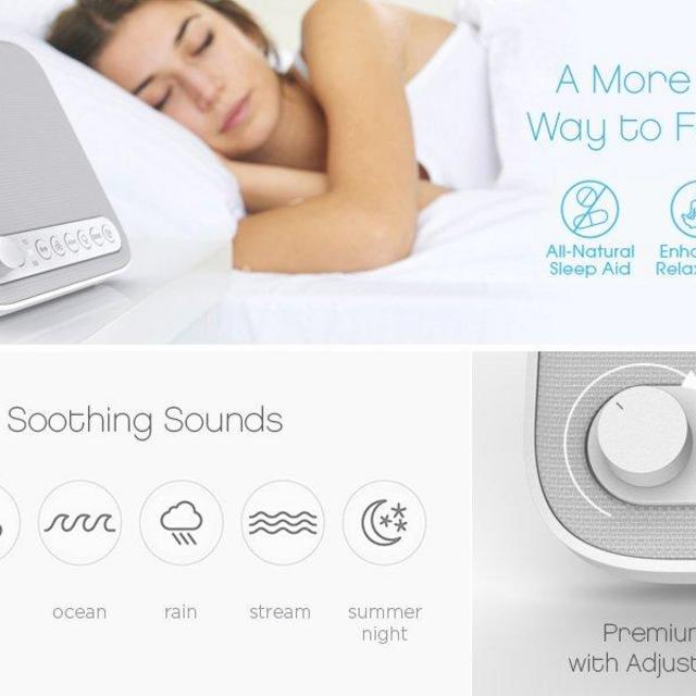 Wave Premium Sleep Therapy Sound Machine – Soothing All-Natural Sounds Include White Noise, Fan, Ocean, Rain, Stream, and Summer Night - Includes...