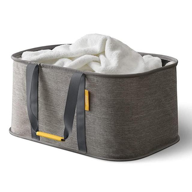 Joseph Joseph Hold-All - Collapsible Folding 35L Washing Laundry Basket Bag, Durable Fabric, Moisture Resistant, Grey