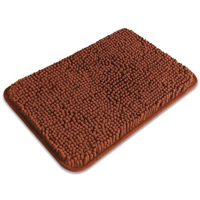 PureSwan Small Bathroom Rug 12"x18" – Washable and Absorbent Bath Mat, Non Slip, Thick Soft Chenille Bath Rugs for Bathroom Floor, Shower, Sink, Dog mat(Rust)
