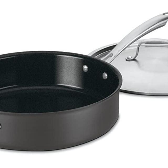 Cuisinart GG33-30H GreenGourmet Hard-Anodized Nonstick 5-1/2-Quart Saute Pan with Helper Handle and Cover