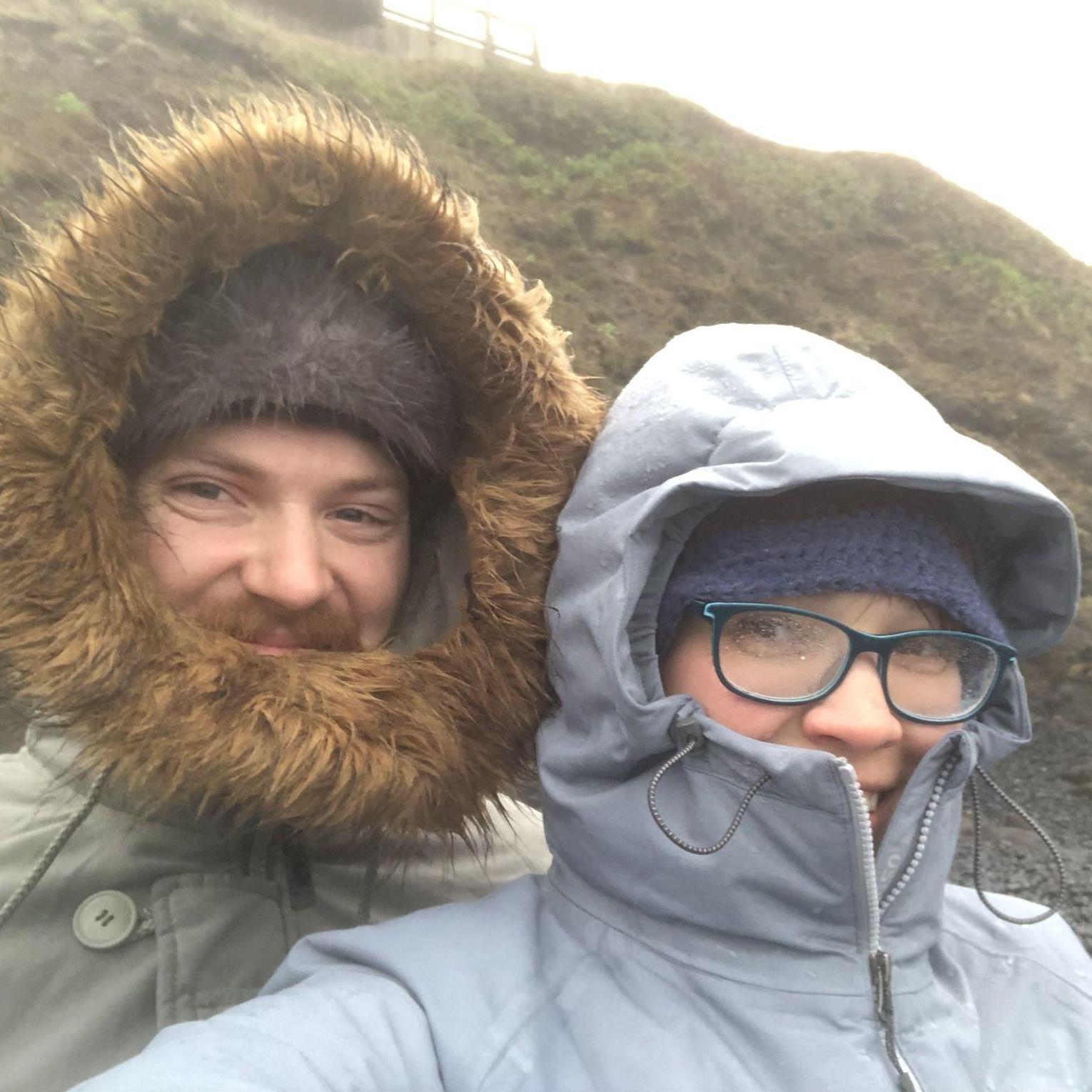 Buffeted by the wind and rain on the Oregon Coast in December