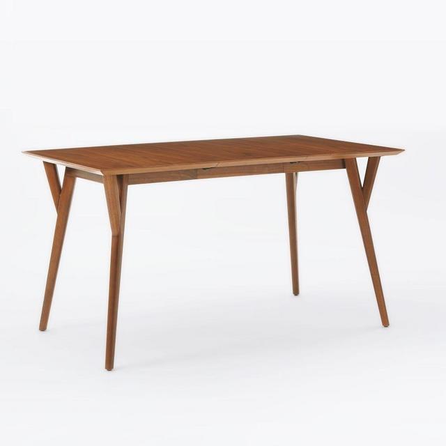Mid-Century Expandable Dining Table, 39-55", Walnut