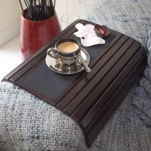 Couch arm Table Sofa Arm Tray. Flexible/Foldable Coaster Couch Tray. Perfect for Drinks, Snack, Remote or Phone. Tv Tray for Couch armrest. Snack Table Caddy or Chair Tray by DM Concepts