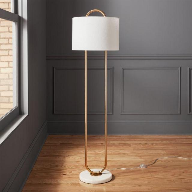 CB2 Warner Marble Base Floor Lamp
