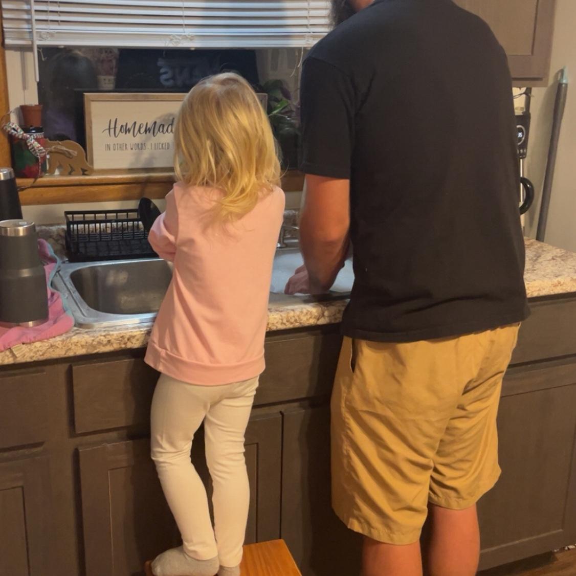 Helping daddy