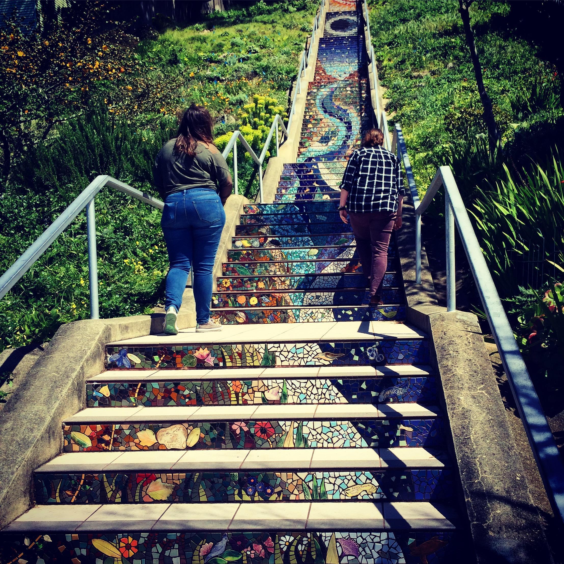 When we lived in the Sunset, we used to say that sentence sounded so romantic. These are the Moraga stairs, a hidden treasure of or neighborhood that we would share with visitors.