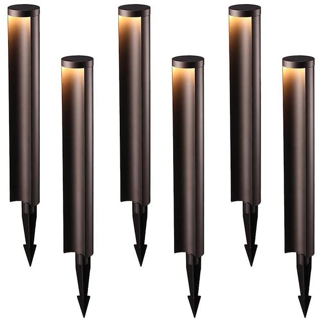 LEONLITE Low Voltage Pathway Lights, 5W 200LM 12-24V Wired LED Landscape Lighting for Yard Backyard Sidewalk, IP65 Waterproof Path Light, Die-Casted Aluminum, 3000K Warm White, Pack of 6