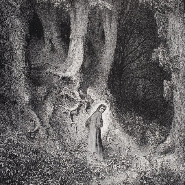 Engraving By Gustave Dore 1832-1883 French Artist And Illustrator For Inferno By Dante Alighieri Canto I Lines 1 And 2 Poster Print (13 x 16)