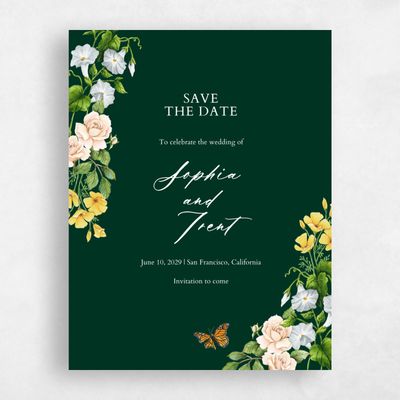 Green Wedding Save the Date - Eterno Portrait