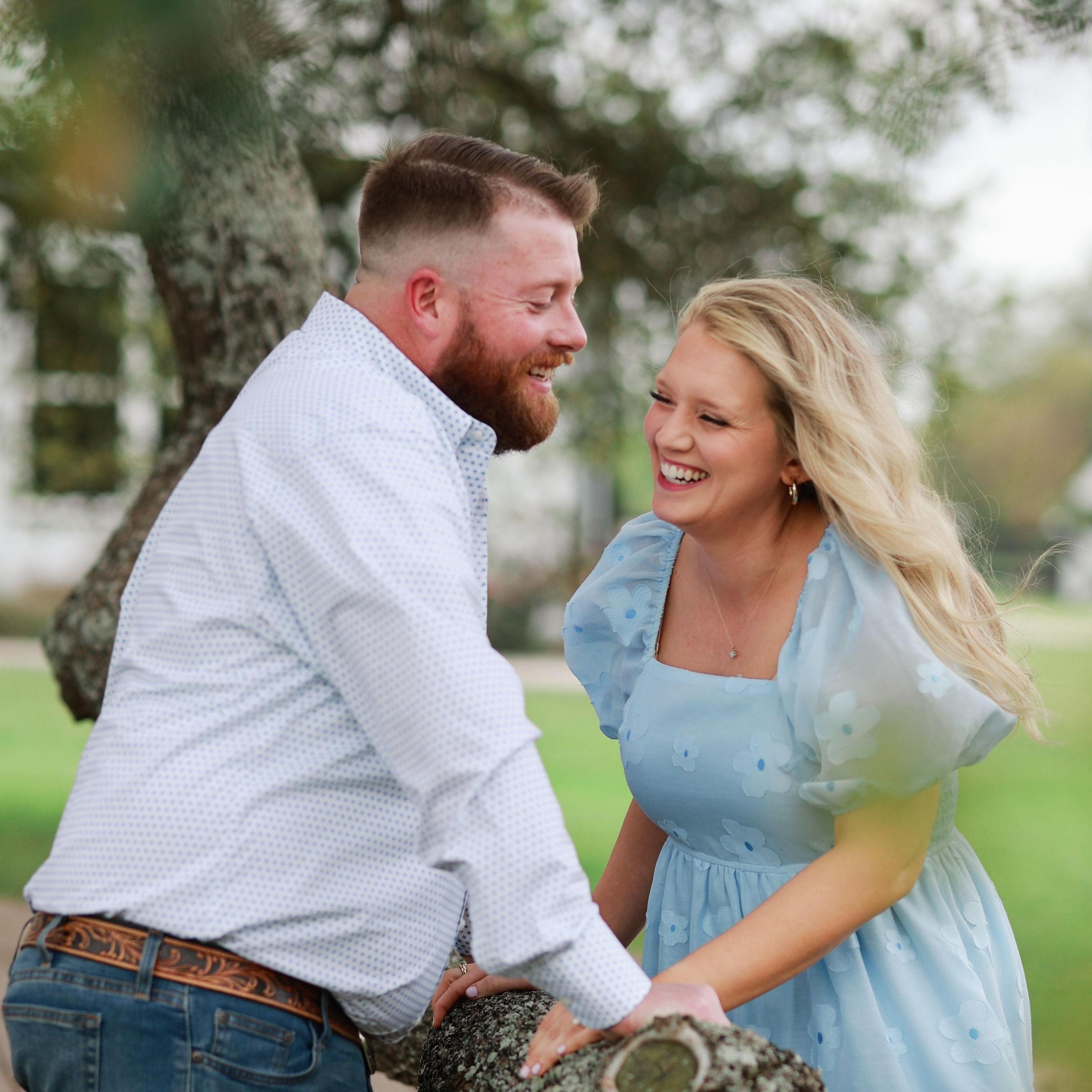 Justin making Natalie laugh at our engagement session