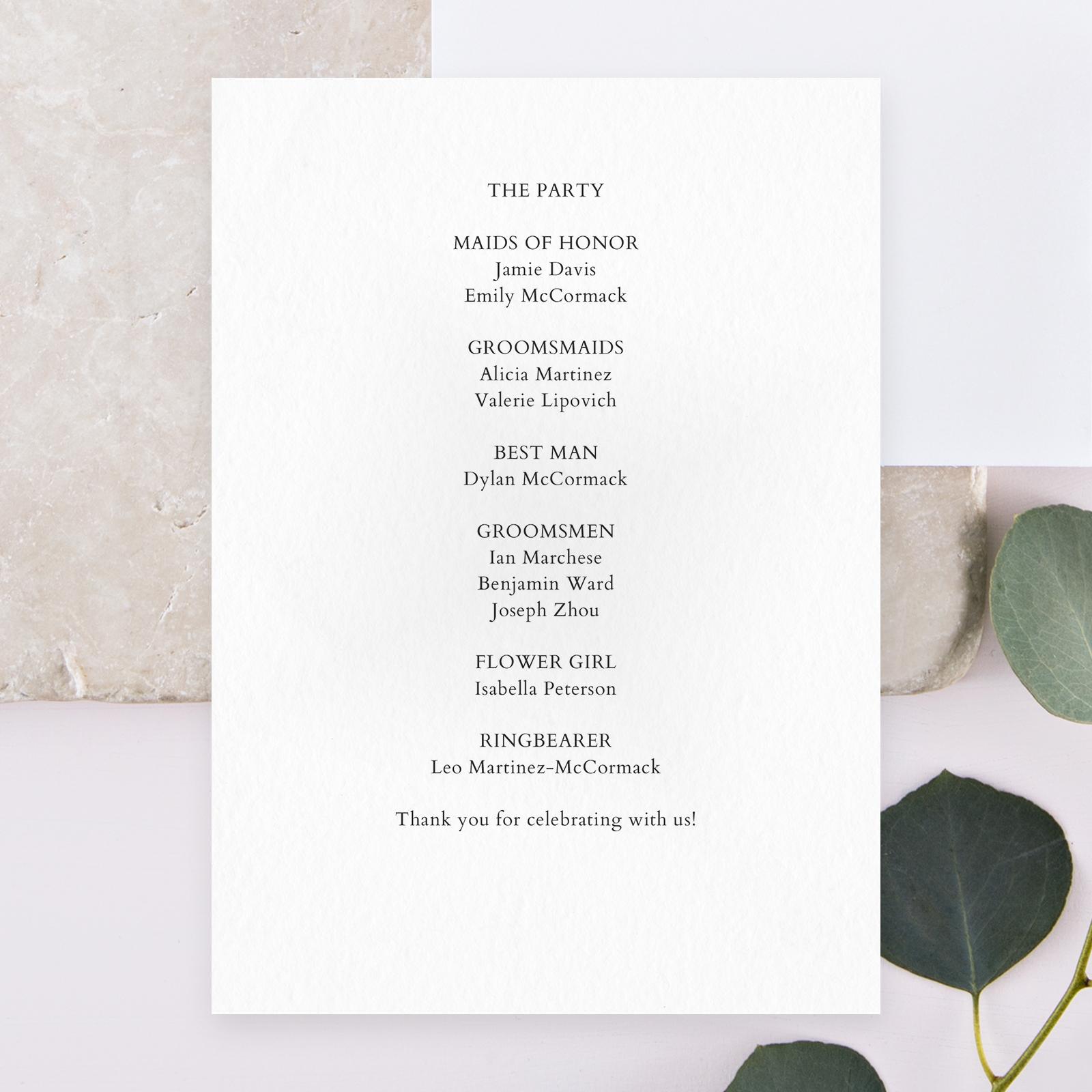 Zola Wedding Programs - Eastwick