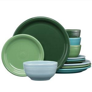 Mixed Aegean Bistro Coupe 12-Piece Dinnerware Set, Service for 4