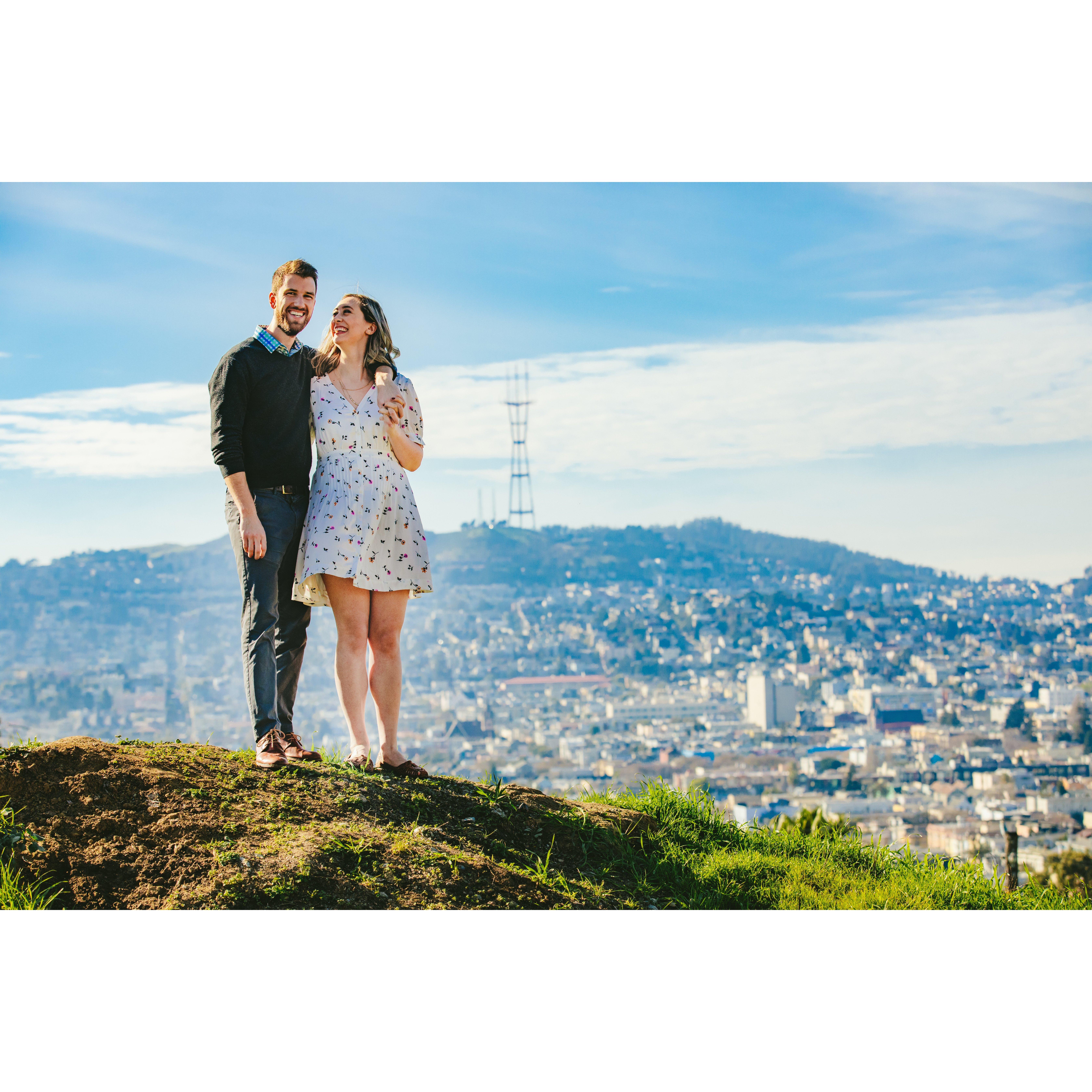 All engagement photos taken at the Starr King Open Space in SF